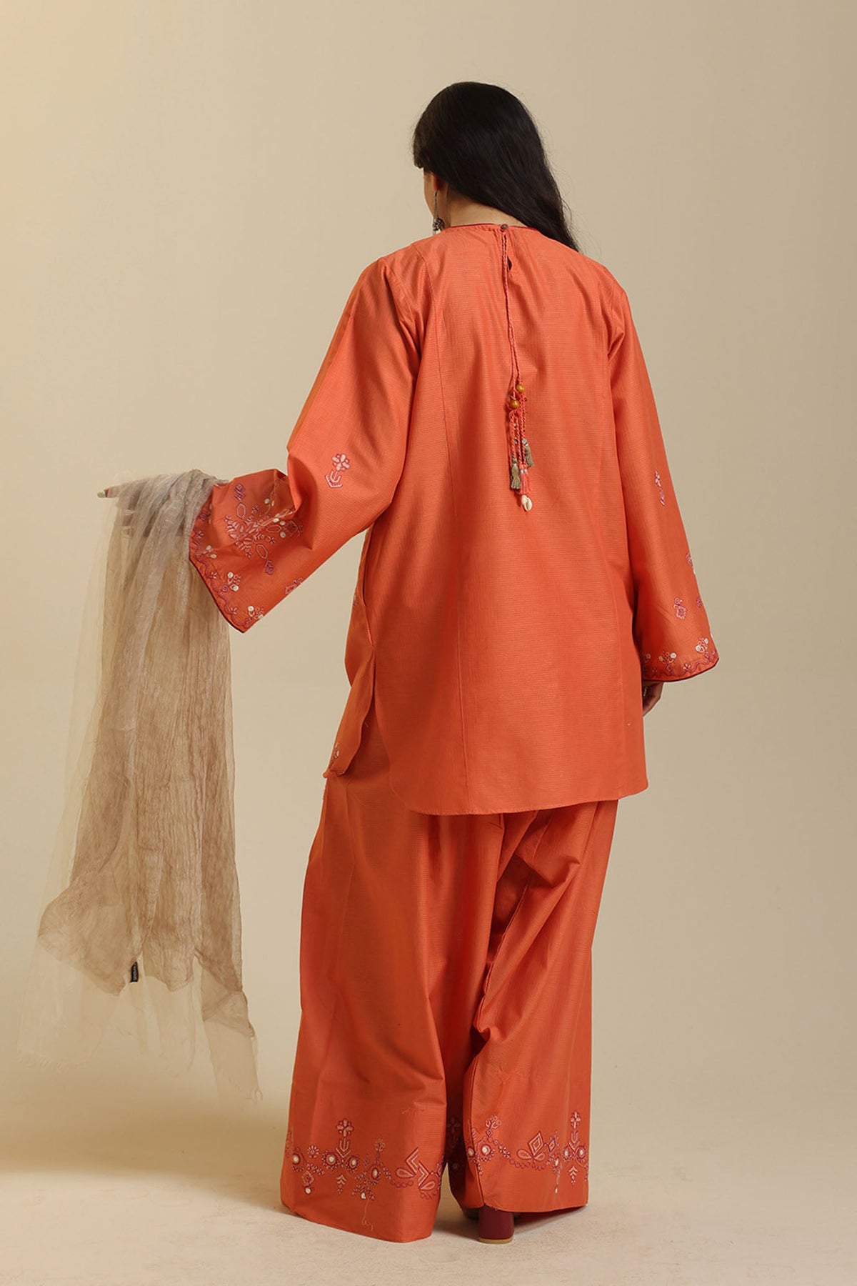 Zar Embroidered Farshi Set