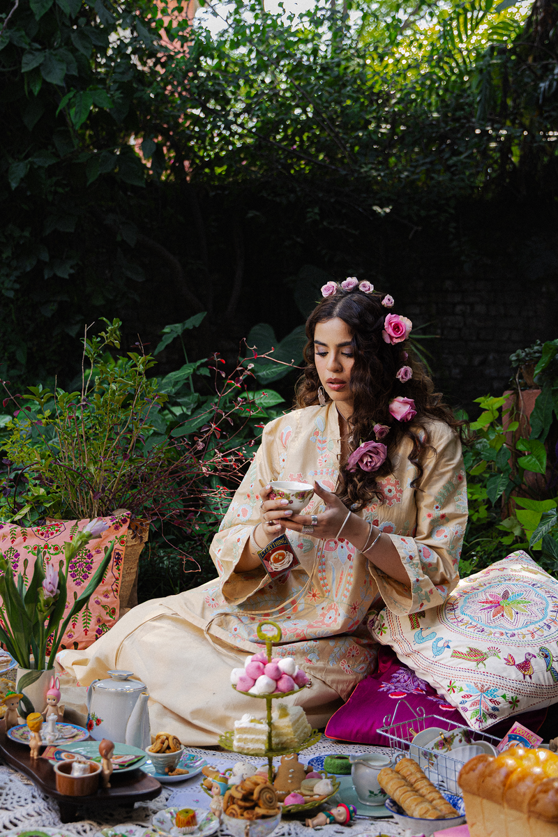 Floral Embroidered Skirt Set
