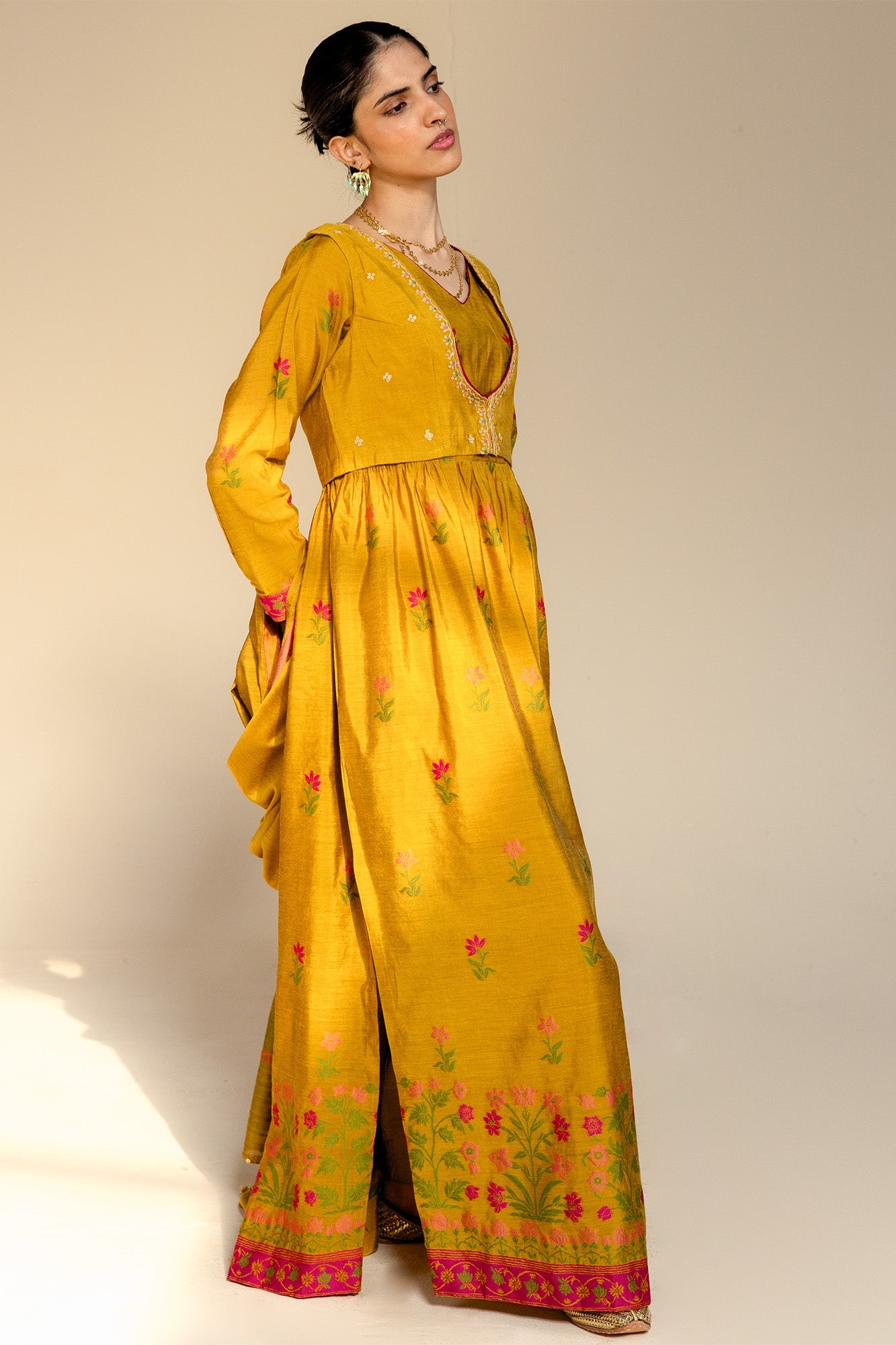 Jacquard Anarkali Ensemble