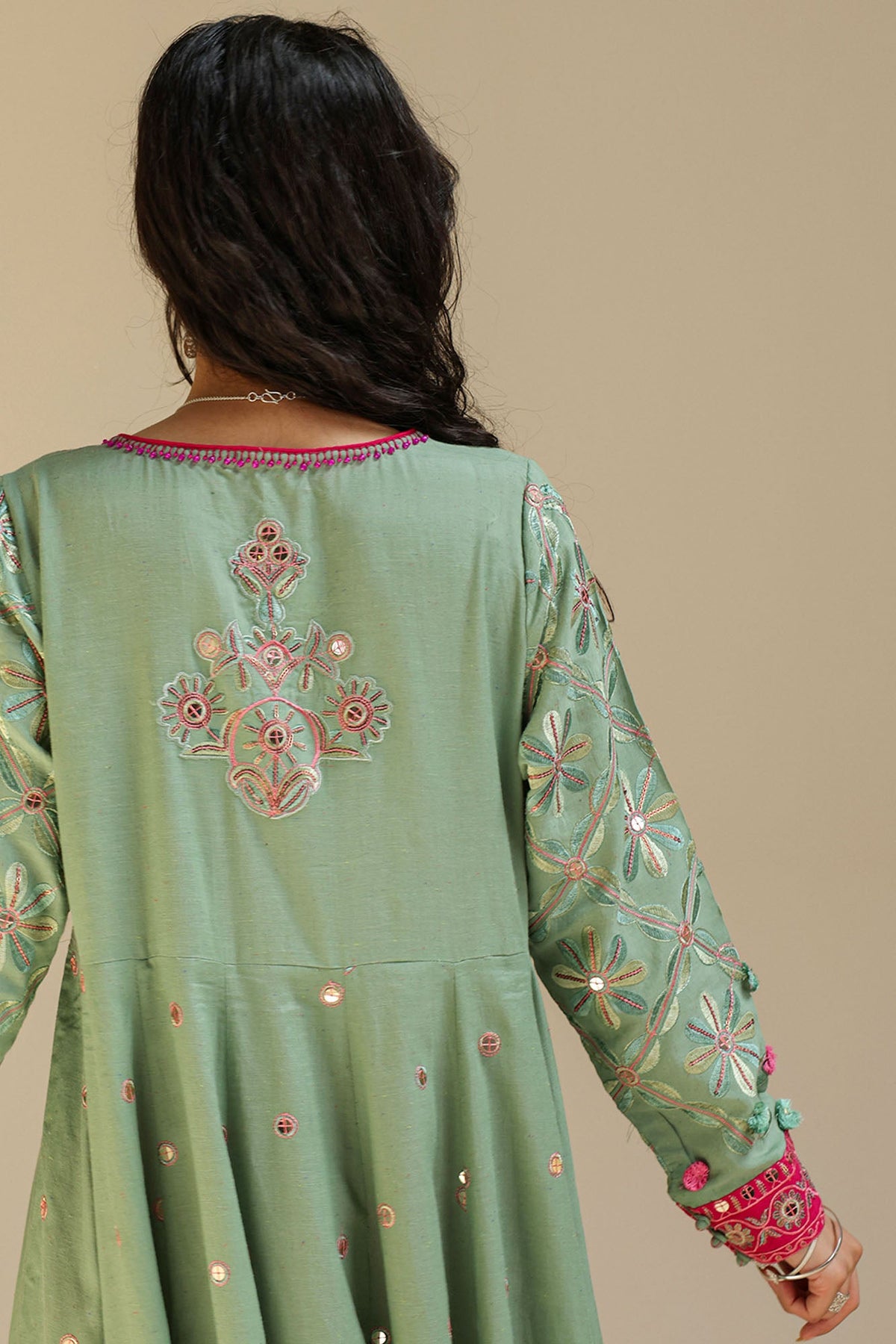 Embroidered Moon Sequin Set