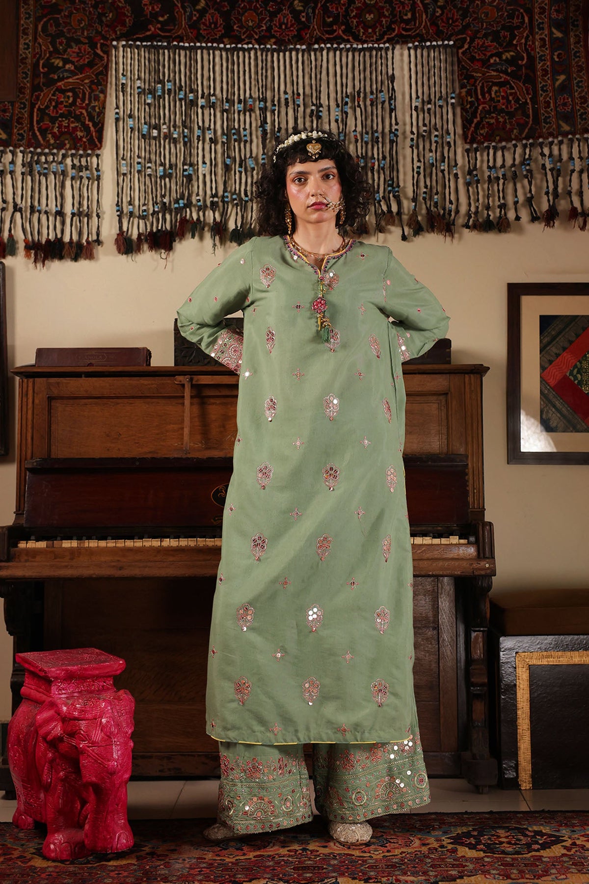 Mint Opulence Sequin Set