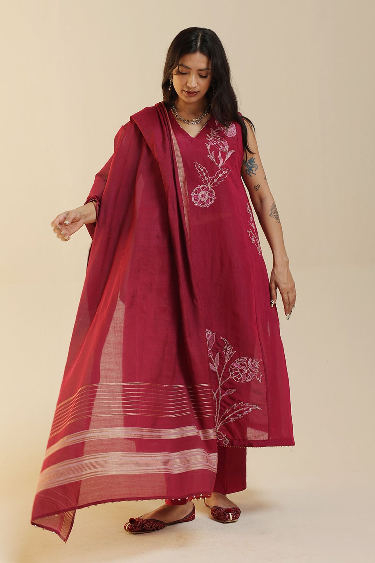 Rose Embroidered Suit