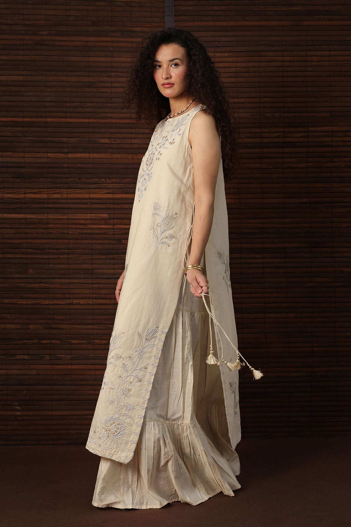Opaline Embroidered Layered Dress