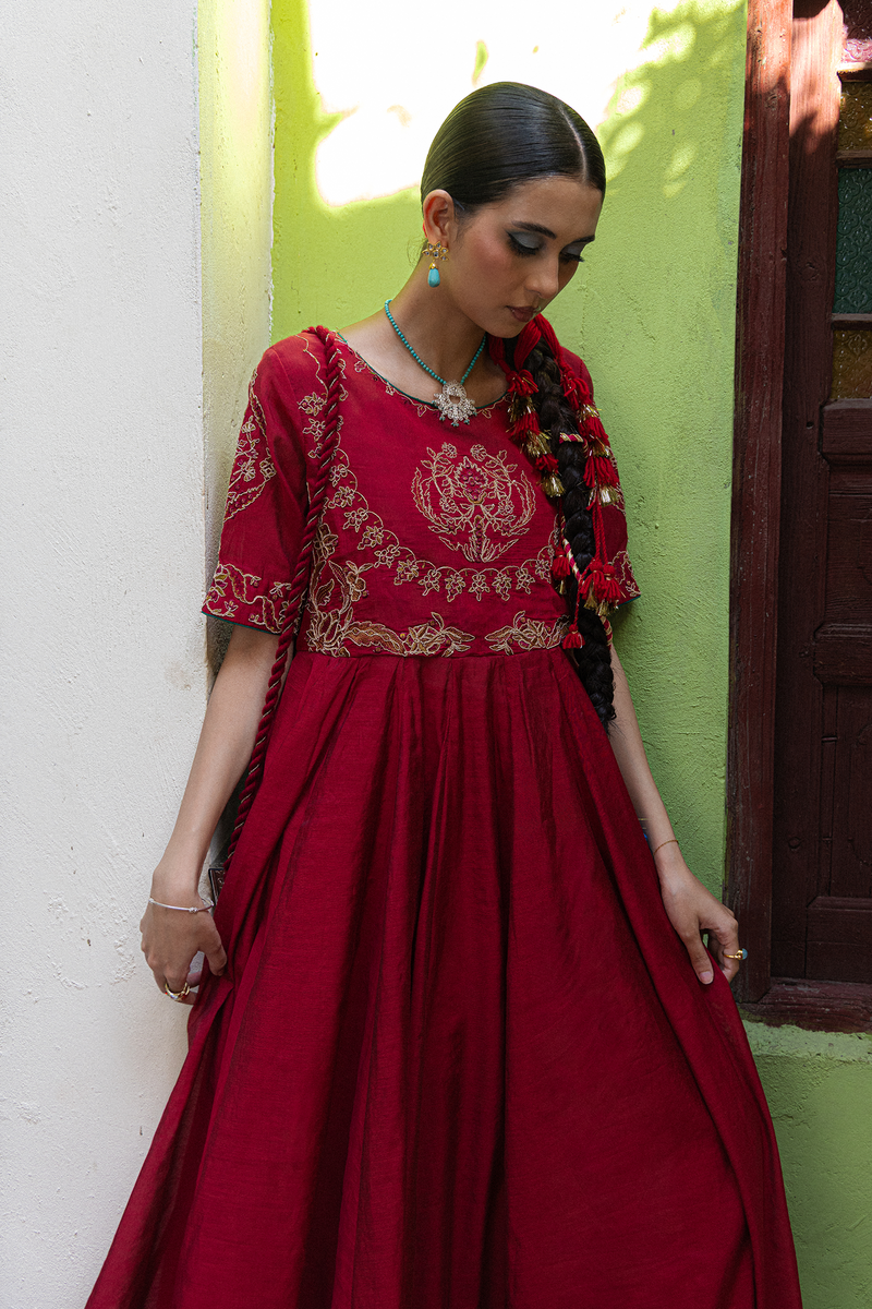 Embroidered Anarkali Set