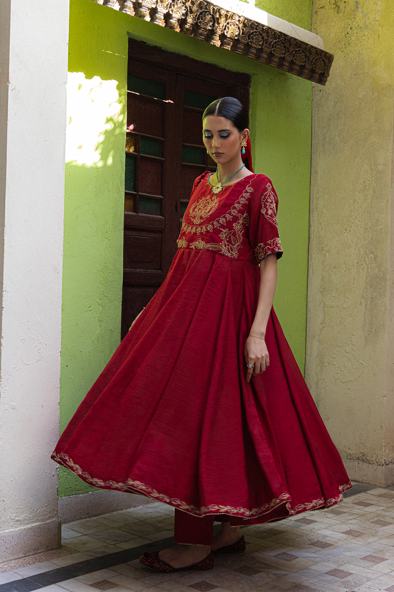 Embroidered Anarkali Set
