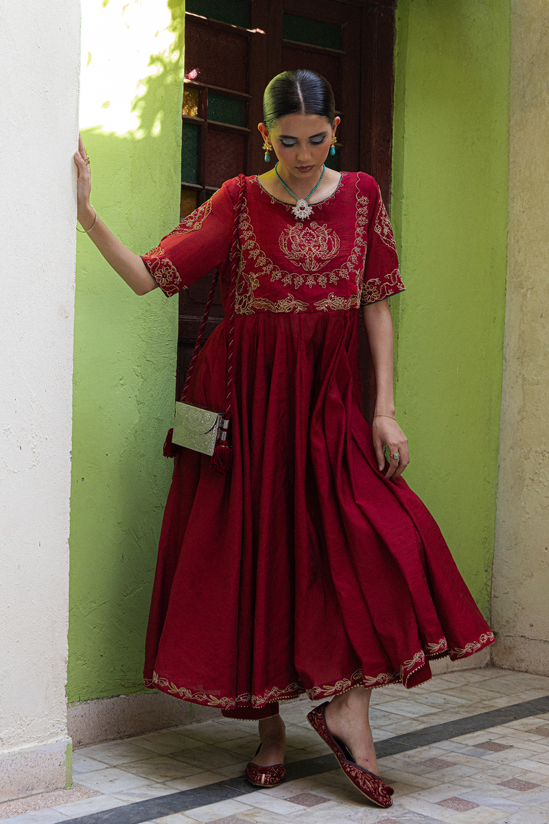 Embroidered Anarkali Set