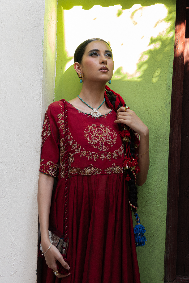 Embroidered Anarkali Set