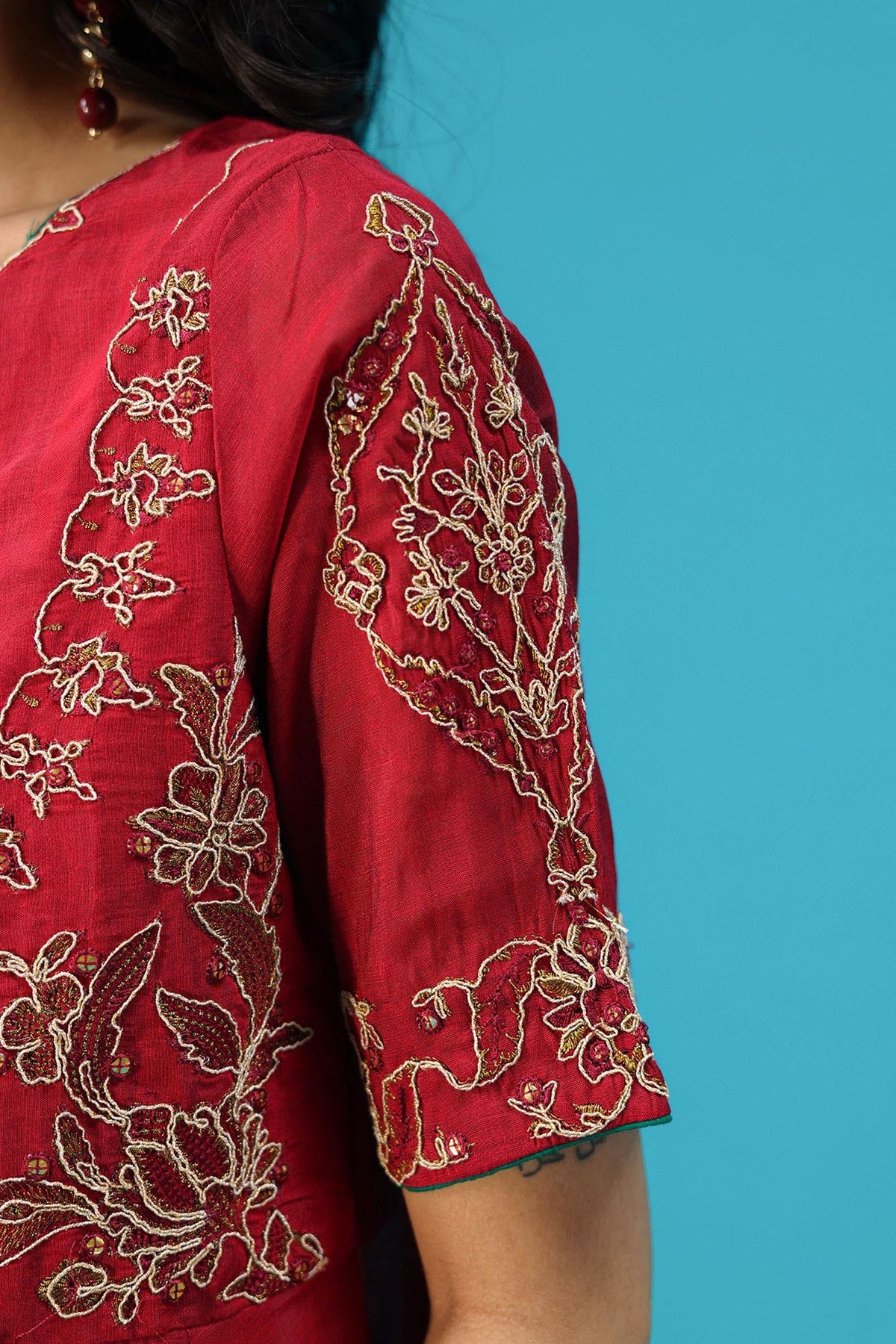 Embroidered Anarkali Set