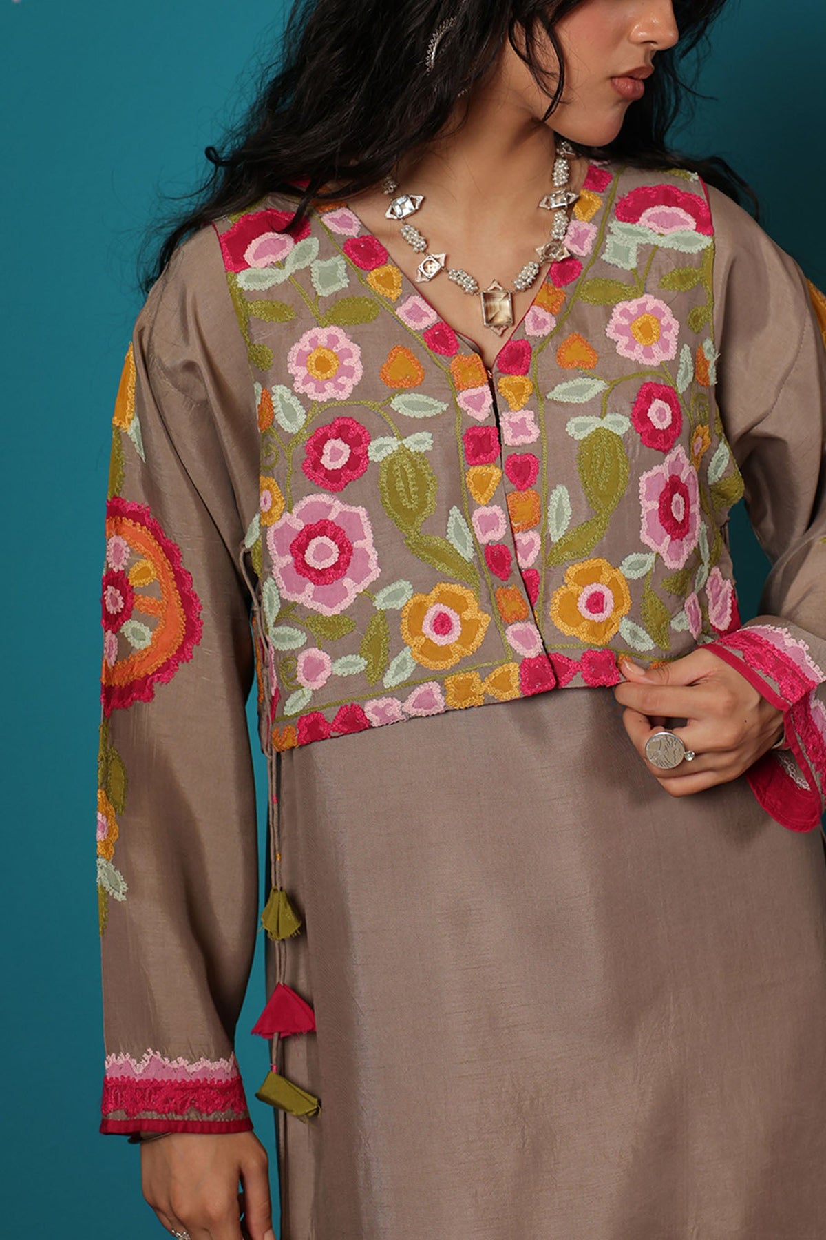 Embroidered 3-Piece Koti Ensemble