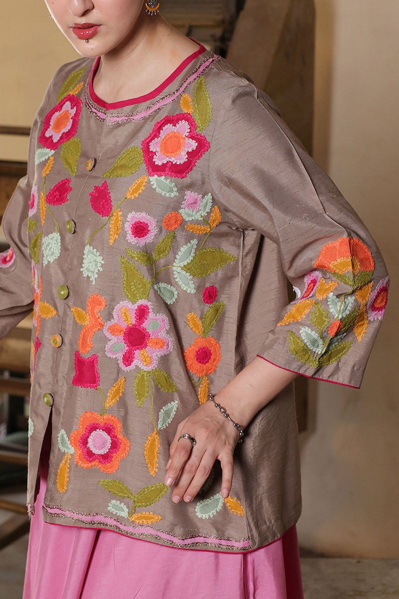 Phool Embroidered Skirt Set