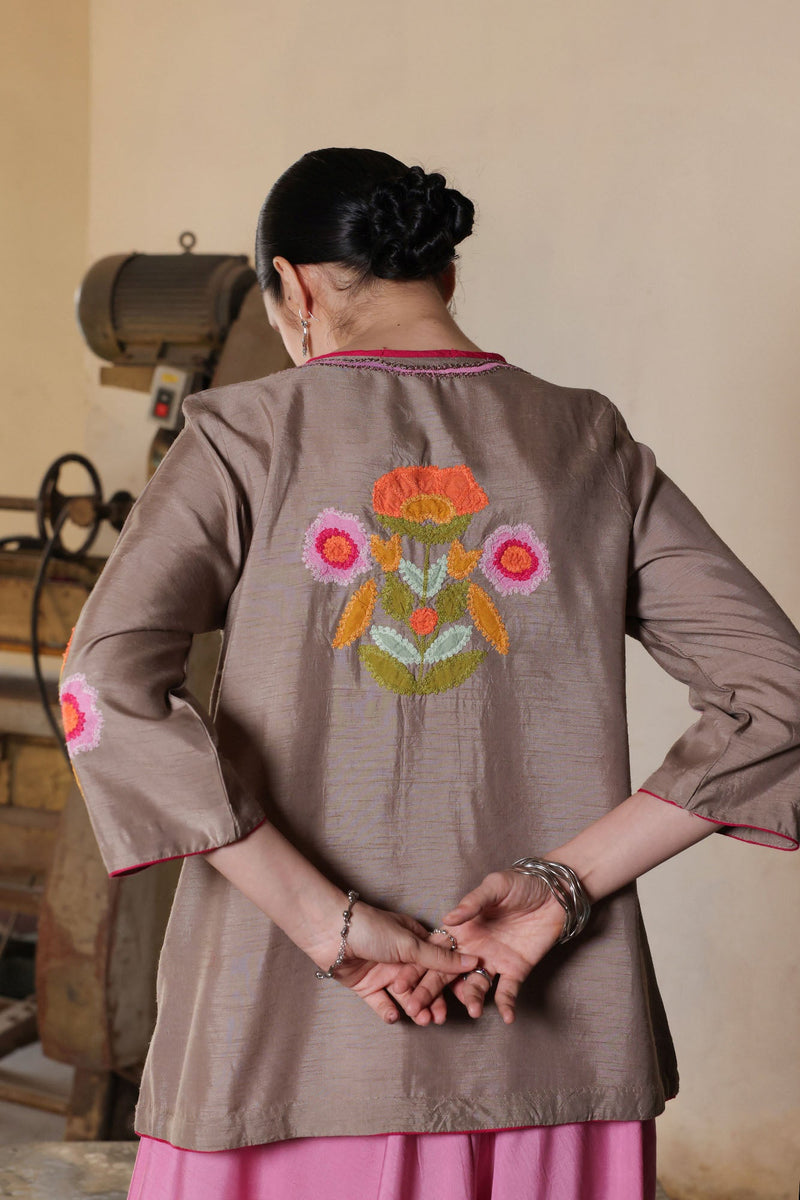 Phool Embroidered Skirt Set