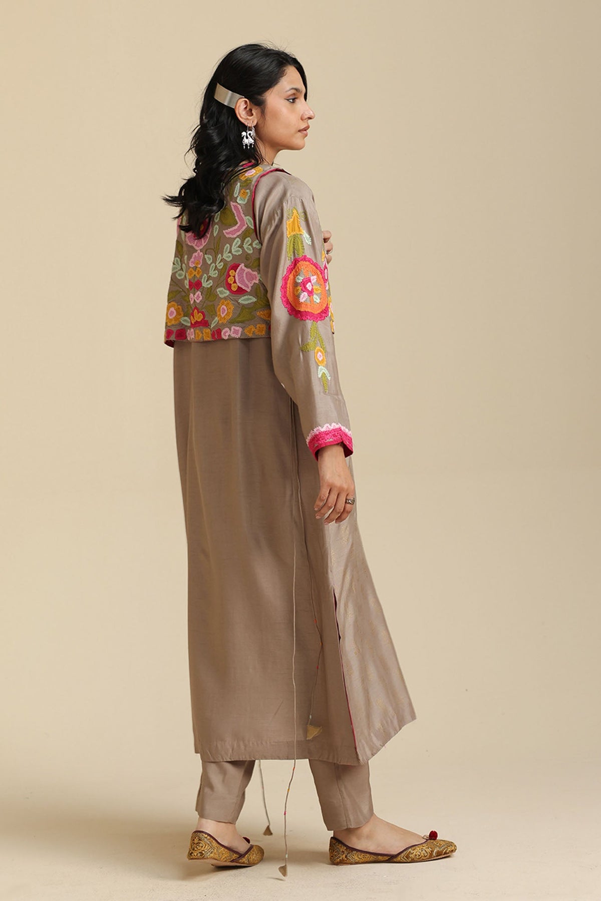 Embroidered Phool Koti Suit