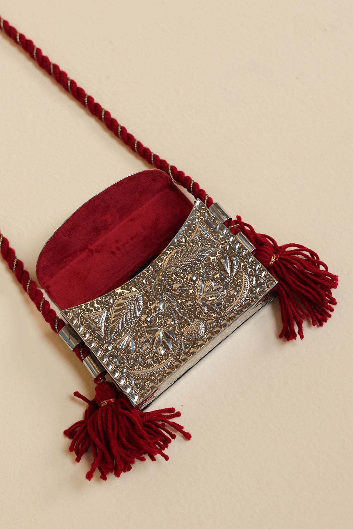 Heart Engraved Metal Bag
