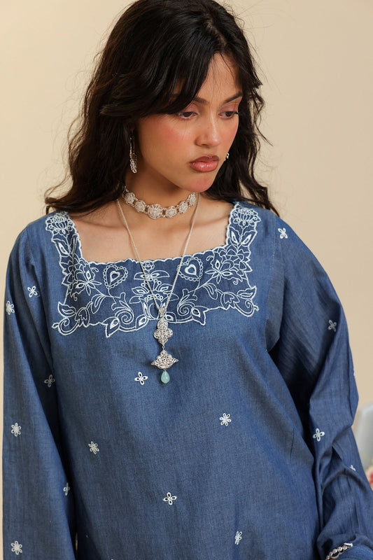 Embroidered Denim Co-Ord Set