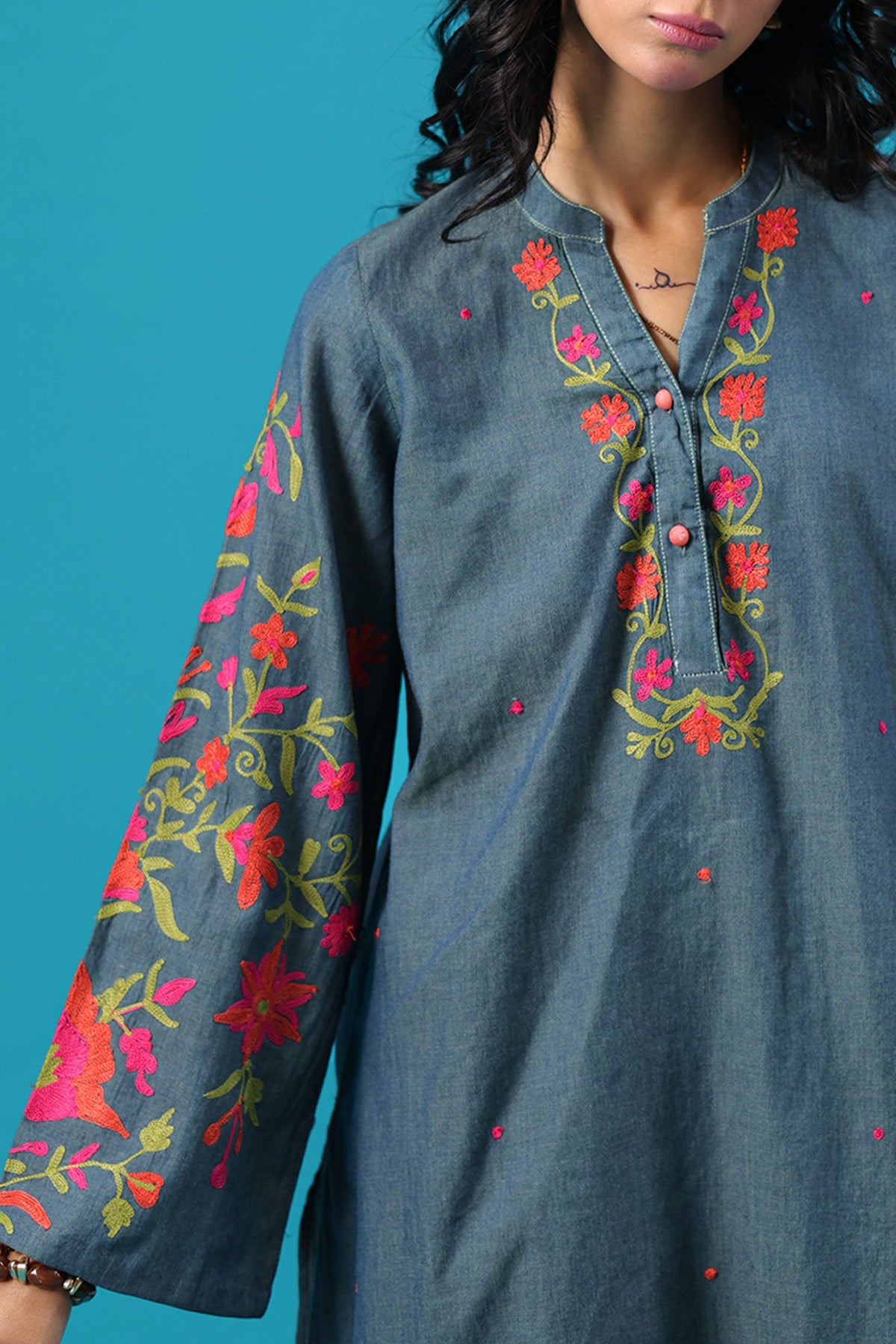 Embroidered Denim Story Set