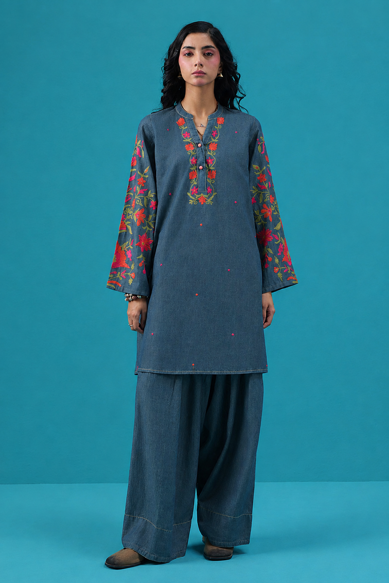 Embroidered Denim Story Set