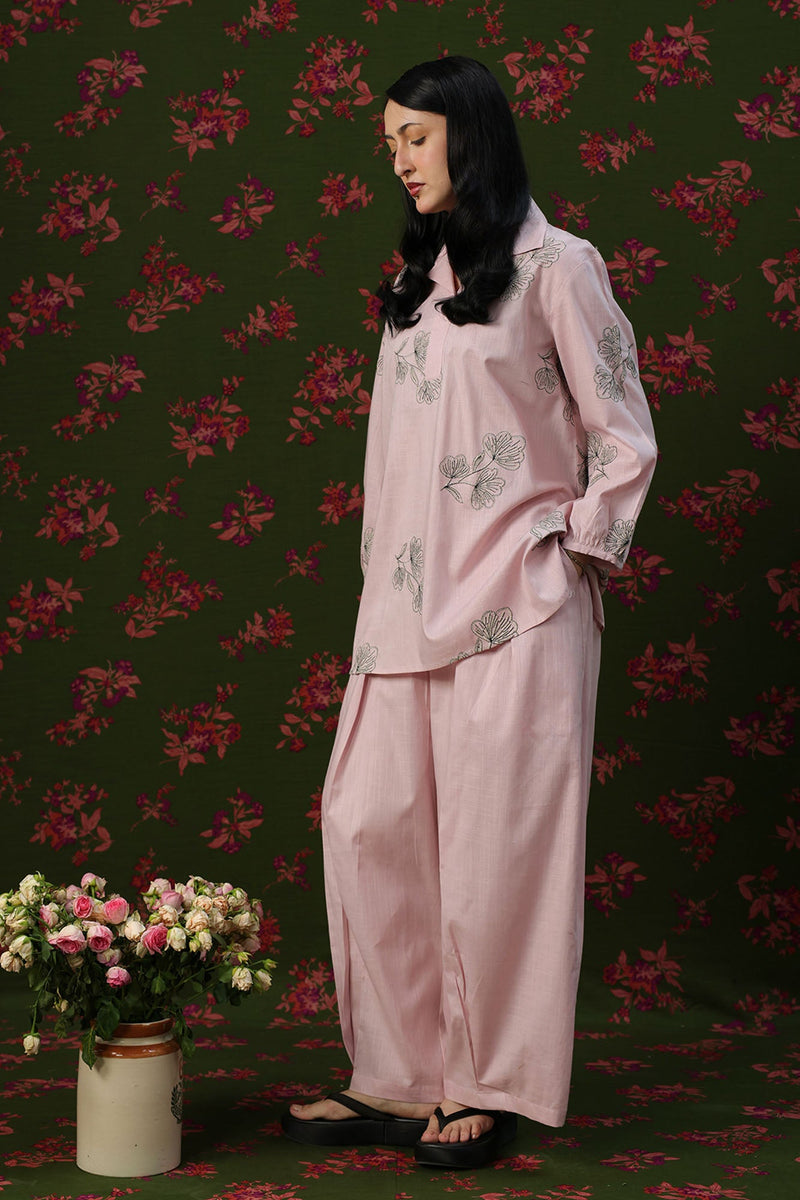 Floral Stroke Embroidered Set