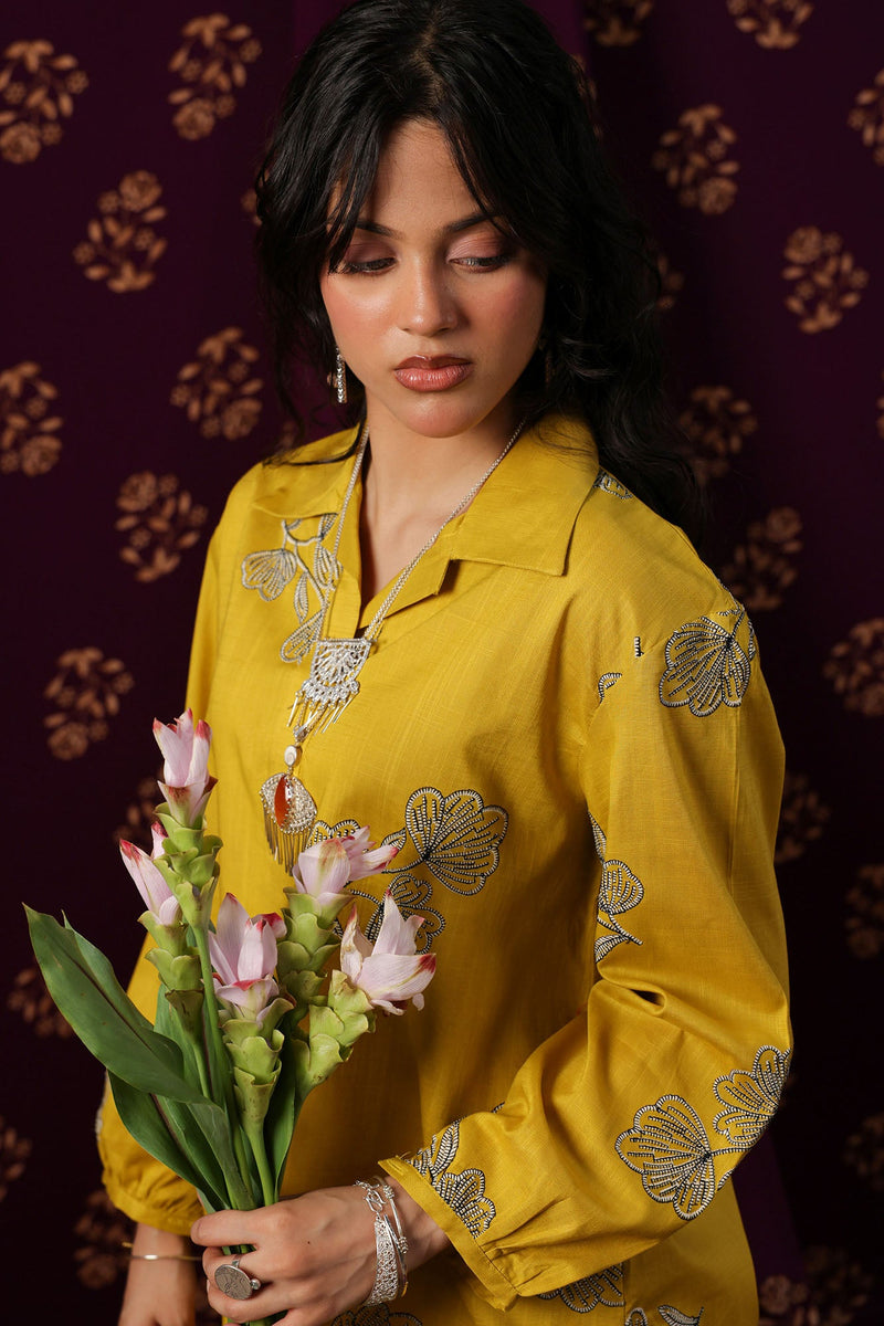 Floral Stroke Embroidered Set