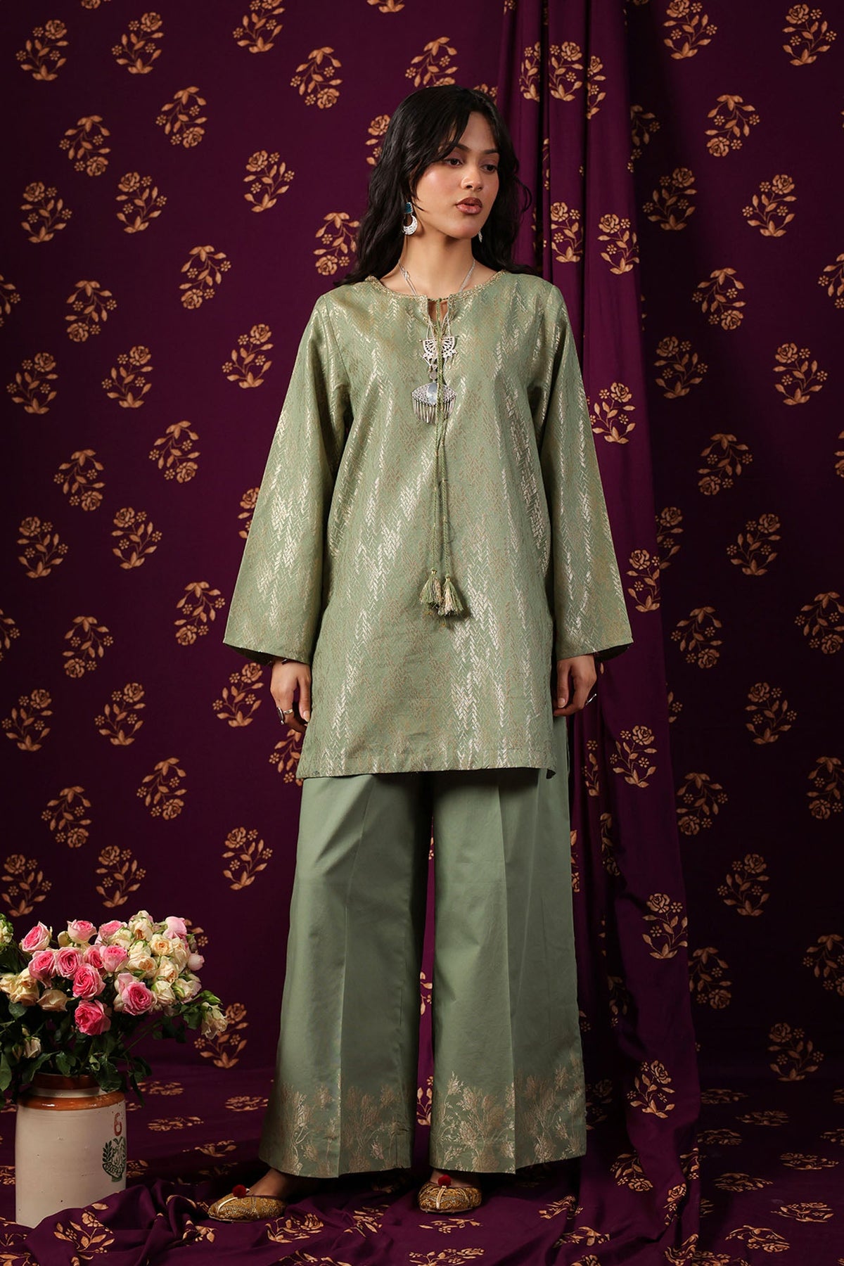 Floral Weave Co-Ord Set