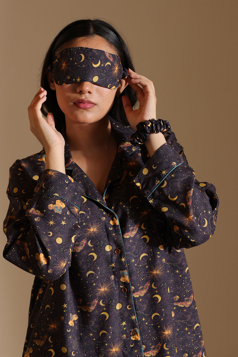 Starry Night Co-ord Set with Eye Mask & Scrunchie