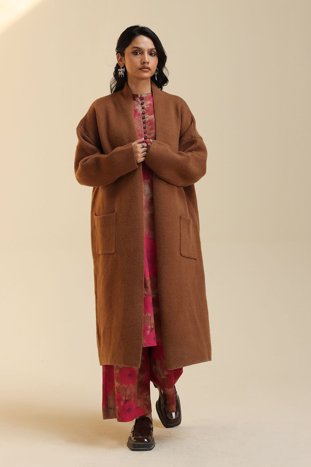Open-Front Long Coat