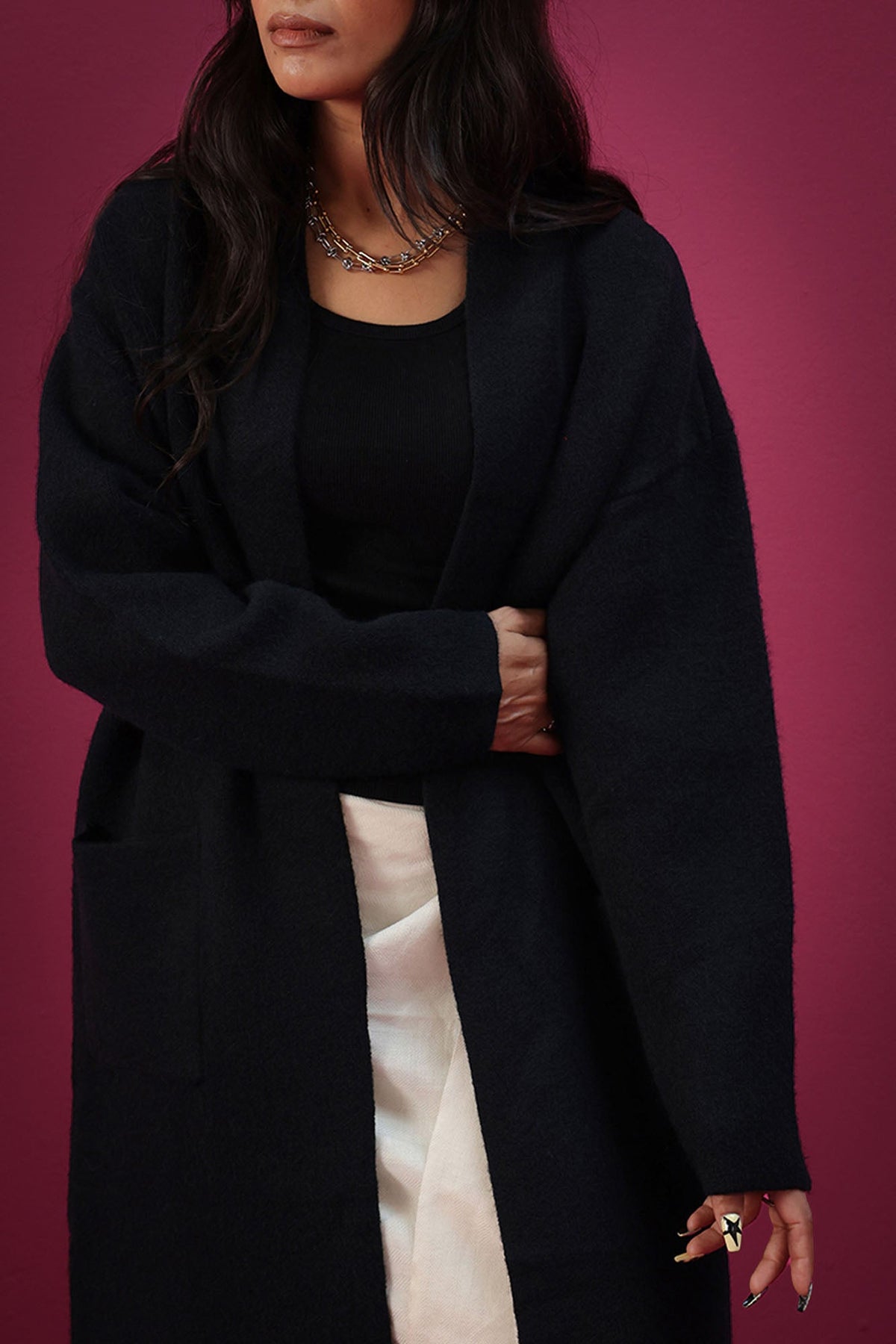 Open-Front Long Coat