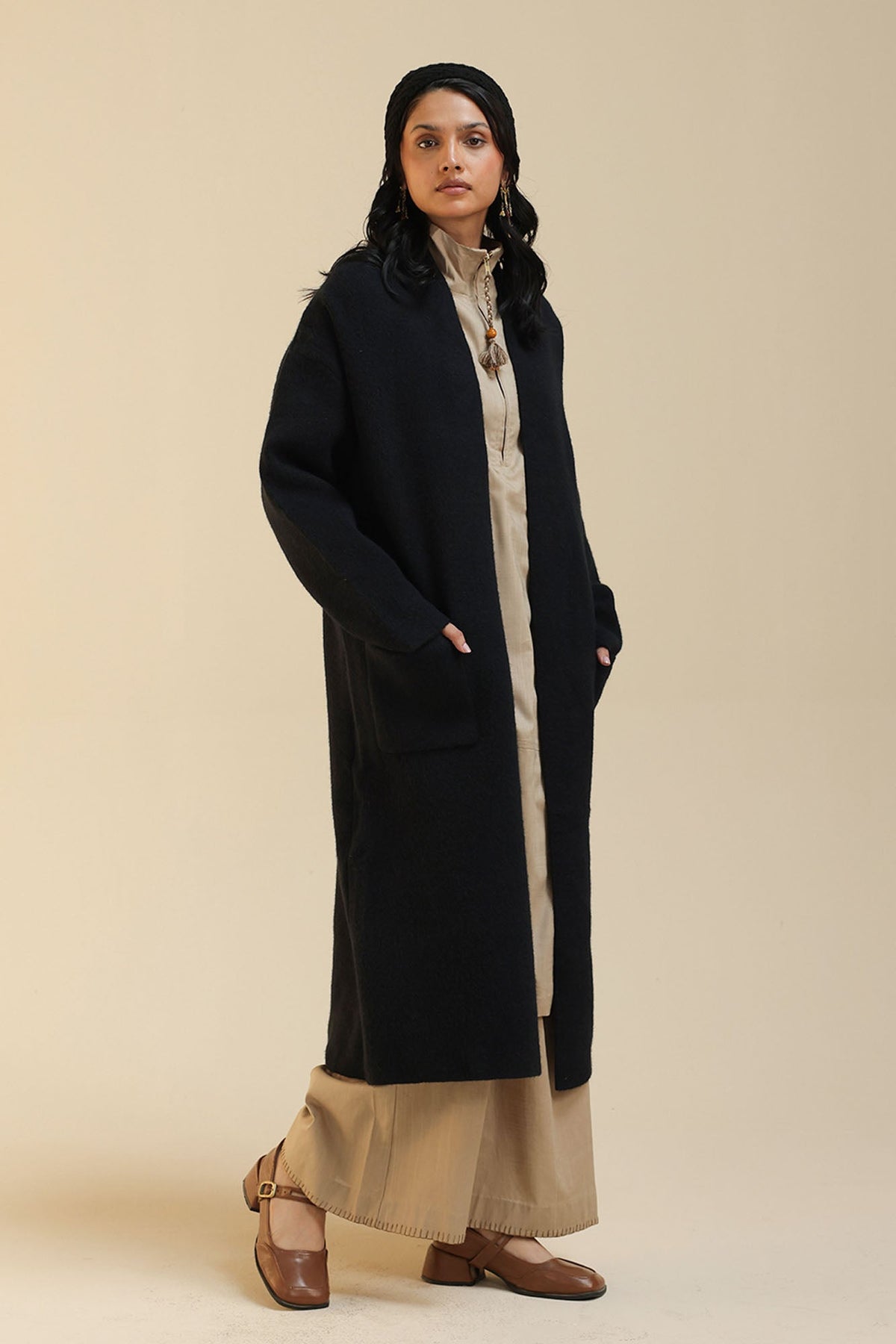 Open-Front Long Coat