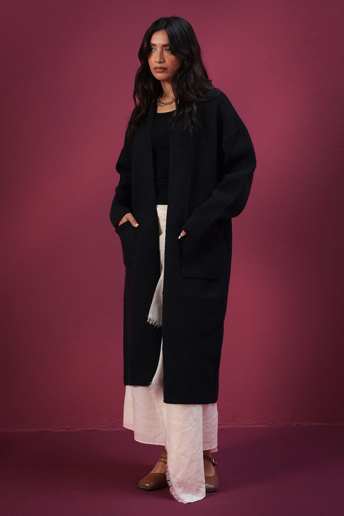 Open-Front Long Coat