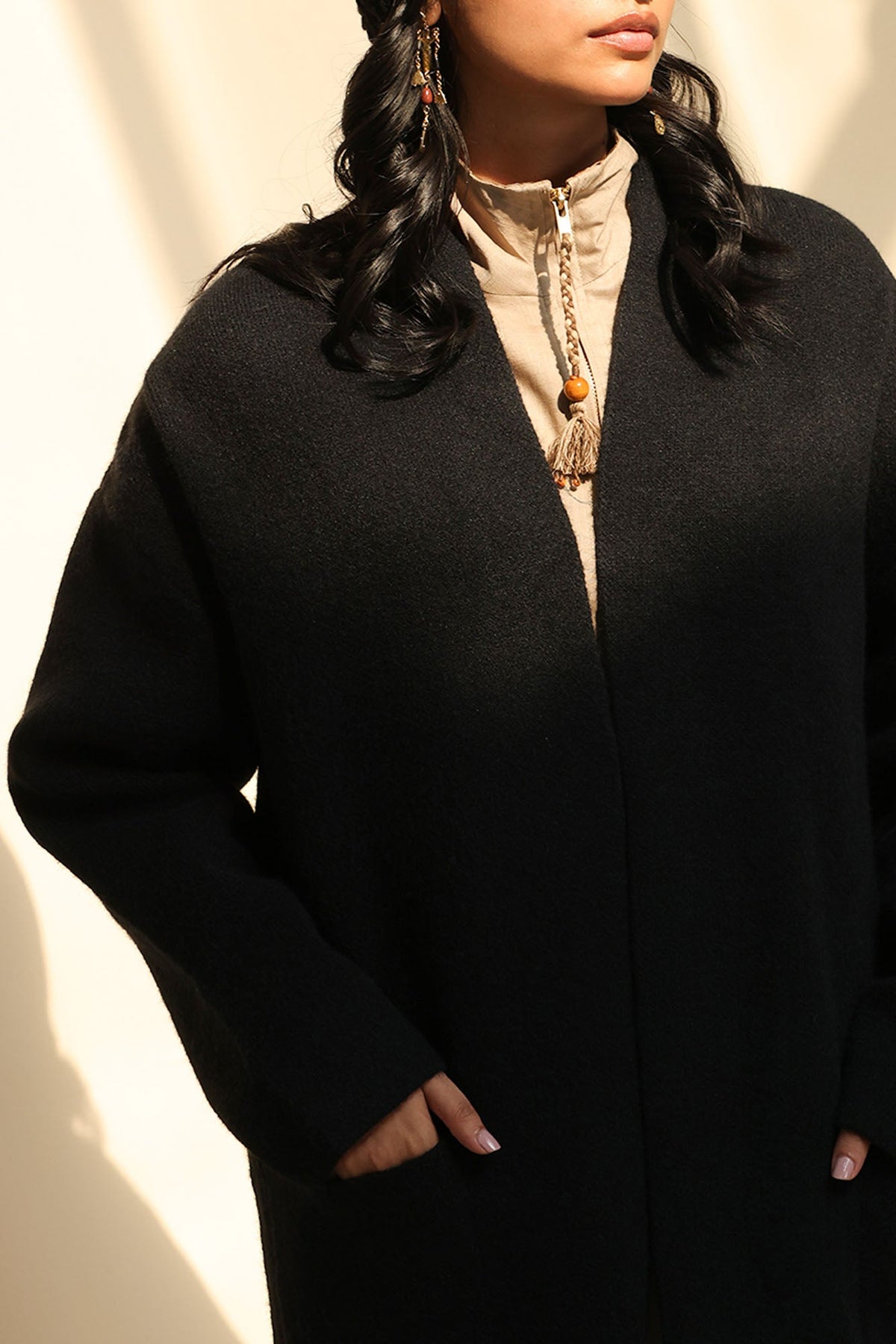 Open-Front Long Coat