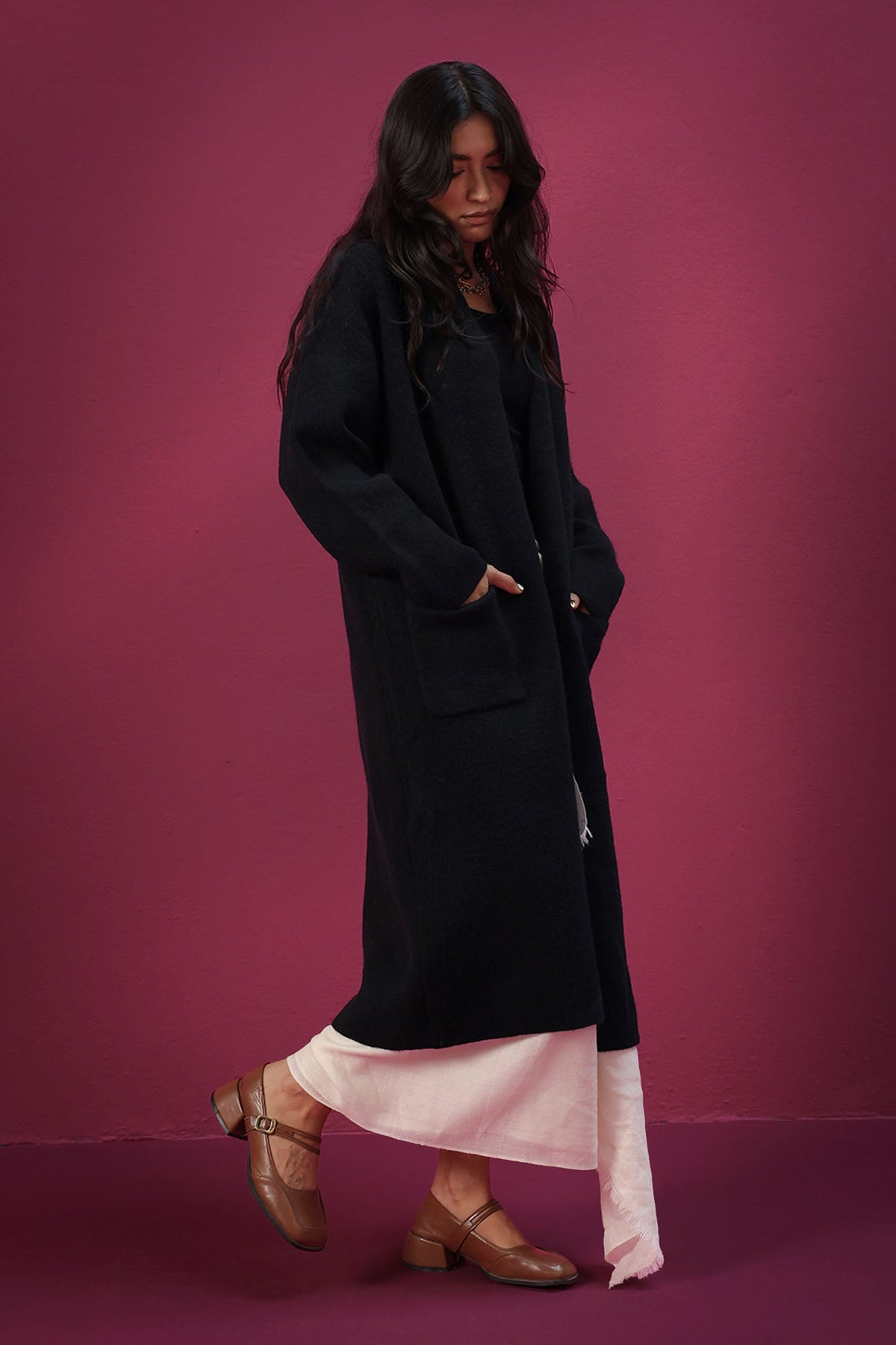 Open-Front Long Coat