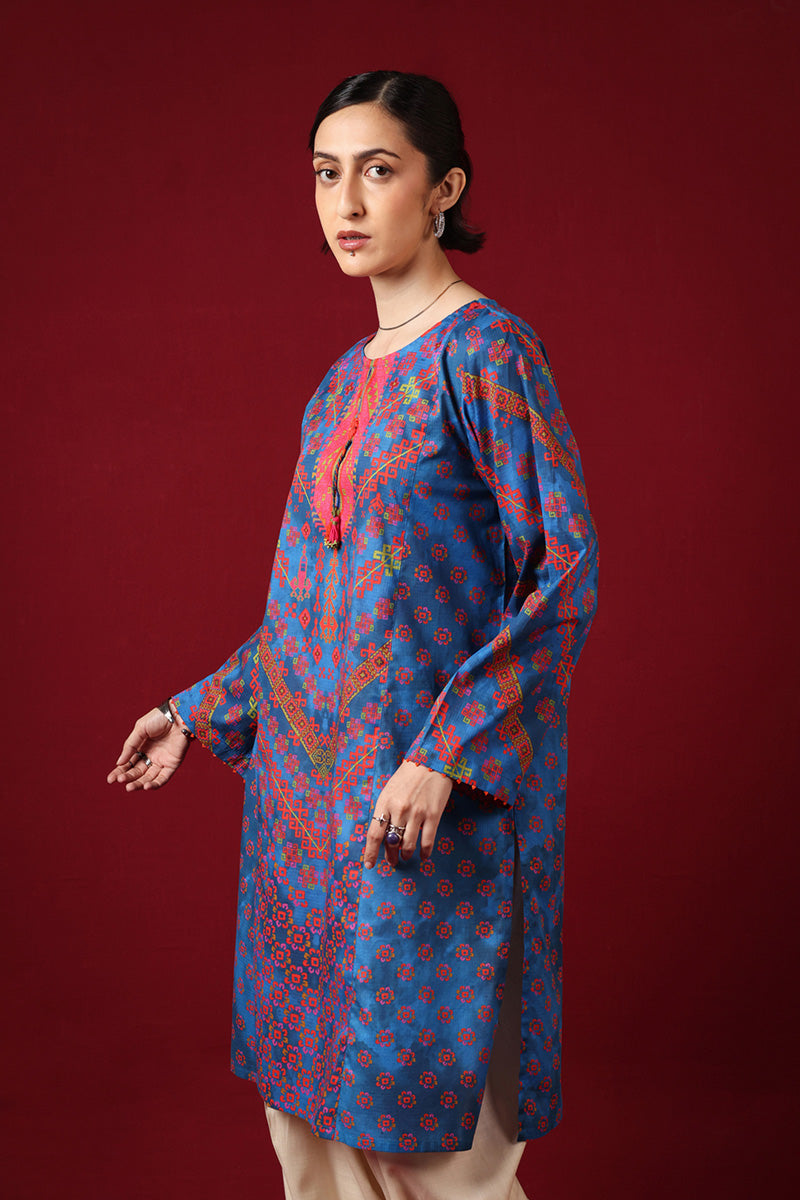 Tasseled Jigsaw Kurti